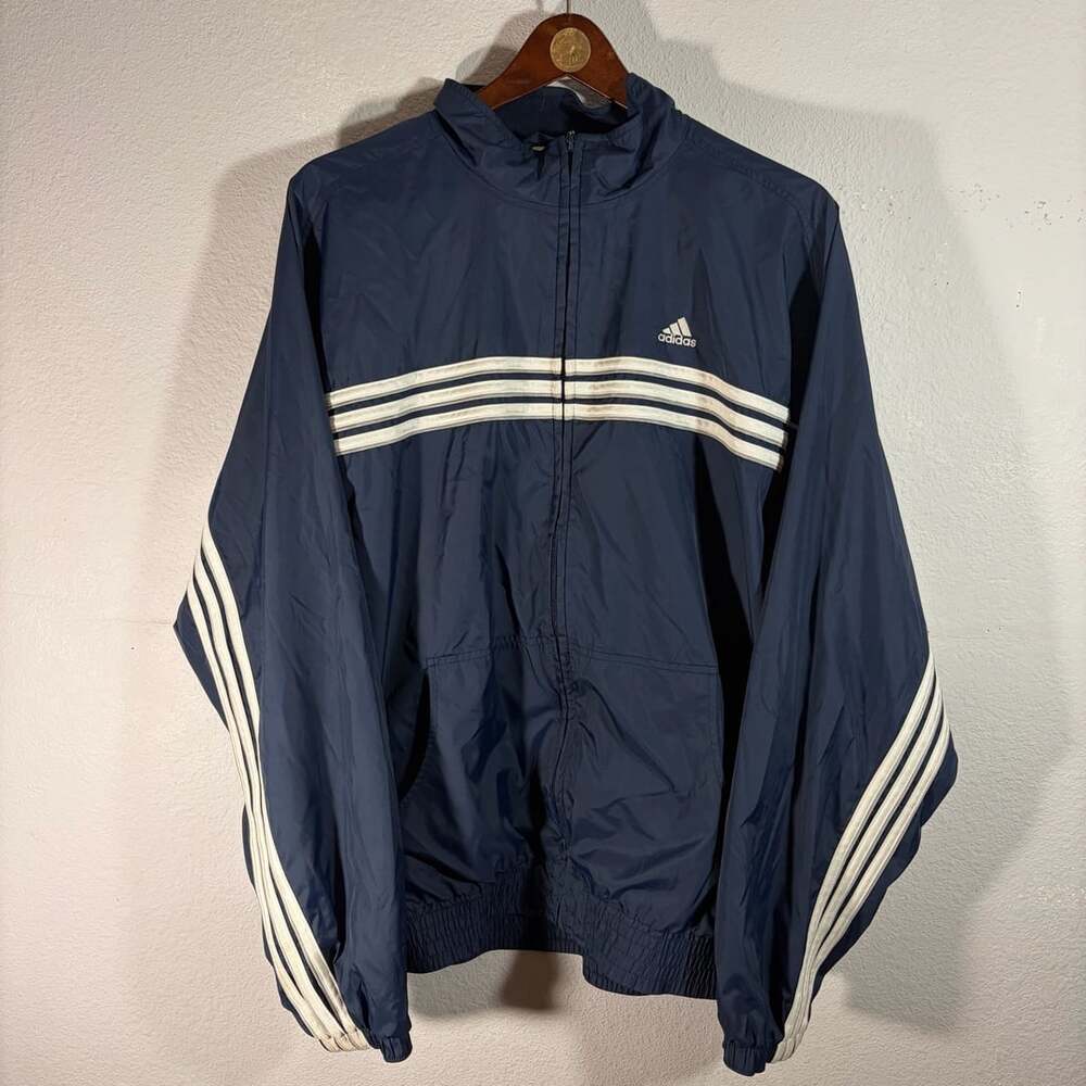 Vintage Adidas Track Jacket Size L Navy Blue